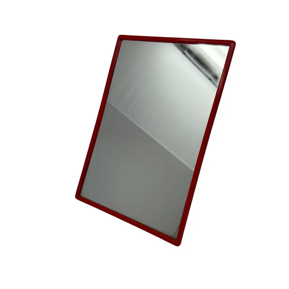 Vintage Makisen Kuvastin Oy Tabletop Mirror On Stand MCM Red Made In Finland